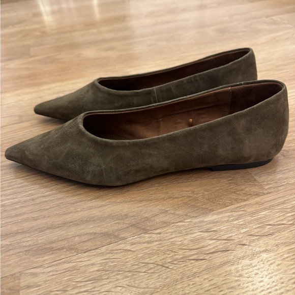 Zara Suede Pointed Ballet Flats - Picture 4 of 6